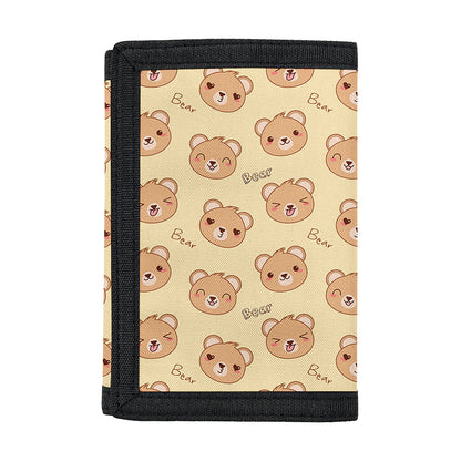 Cute Cartoon Baby Bear Pattern Print Trifold Wallet