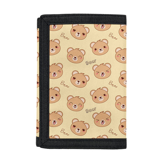 Cute Cartoon Baby Bear Pattern Print Trifold Wallet