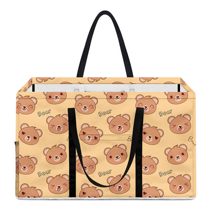 Cute Cartoon Baby Bear Pattern Print Utility Tote Bag