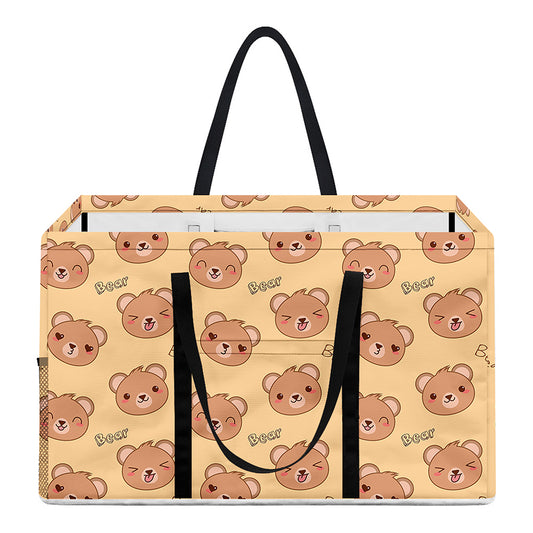 Cute Cartoon Baby Bear Pattern Print Utility Tote Bag