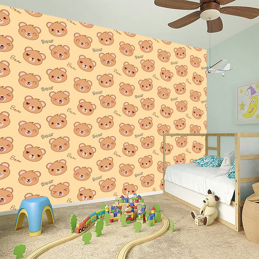 Cute Cartoon Baby Bear Pattern Print Wall Sticker