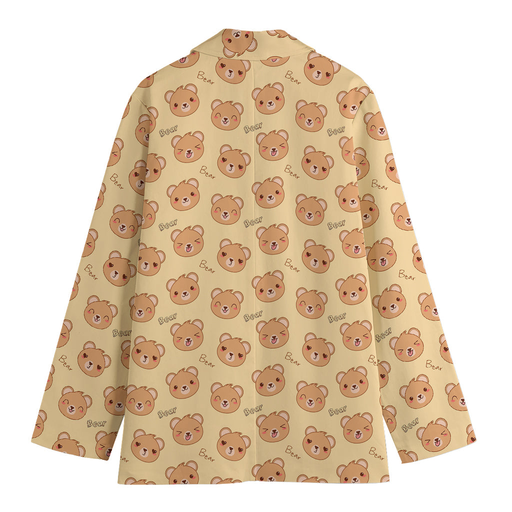 Cute Cartoon Baby Bear Pattern Print Women's Blazer