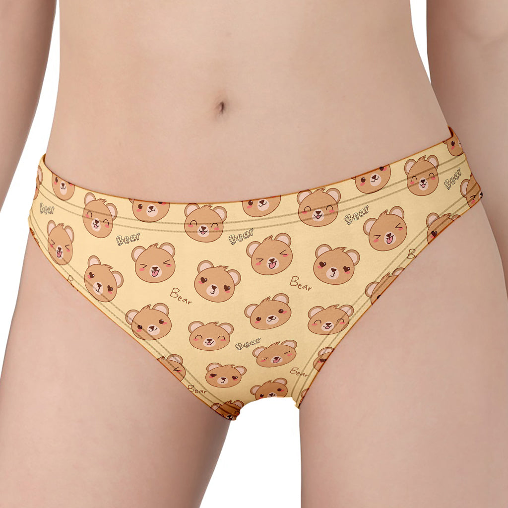 Cute Cartoon Baby Bear Pattern Print Women's Panties