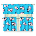 Cute Cartoon Baby Cow Pattern Print 3 Piece Kitchen Curtains