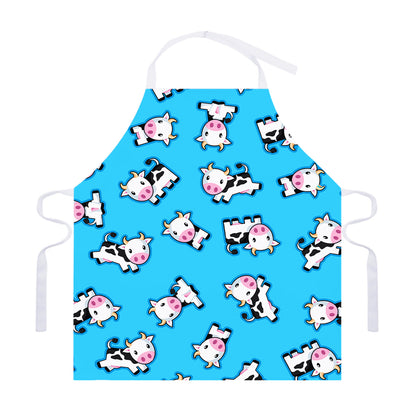 Cute Cartoon Baby Cow Pattern Print Adjustable Apron