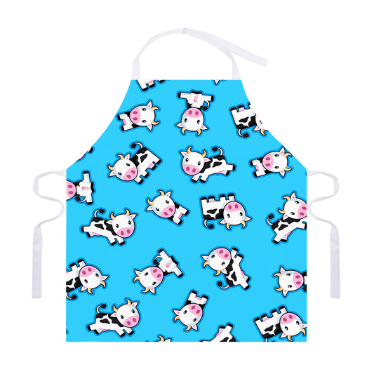 Cute Cartoon Baby Cow Pattern Print Adjustable Apron