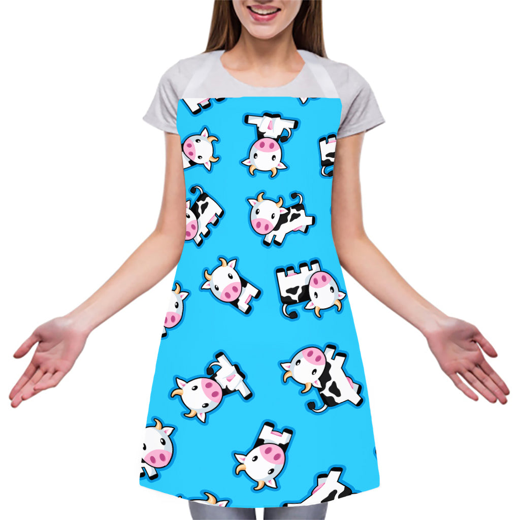 Cute Cartoon Baby Cow Pattern Print Adjustable Apron