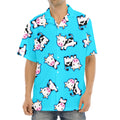 Cute Cartoon Baby Cow Pattern Print Aloha Shirt