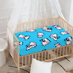 Cute Cartoon Baby Cow Pattern Print Baby Crib Sheet