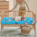 Cute Cartoon Baby Cow Pattern Print Baby Crib Sheet