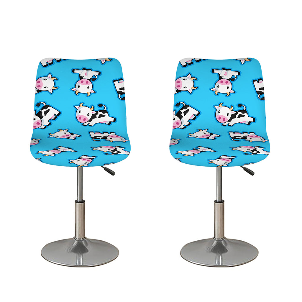 Cute Cartoon Baby Cow Pattern Print Bar Stool Covers