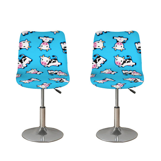 Cute Cartoon Baby Cow Pattern Print Bar Stool Covers
