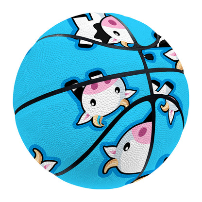 Cute Cartoon Baby Cow Pattern Print Basketball