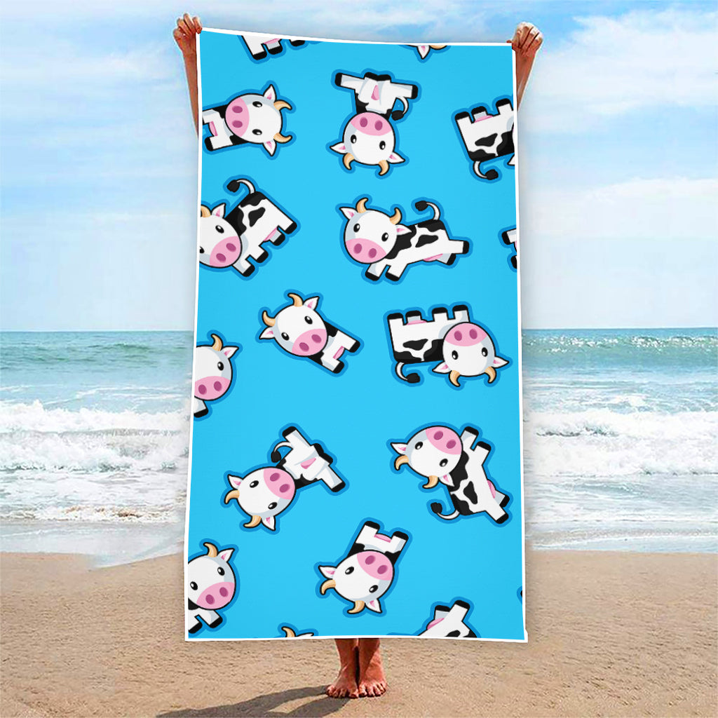 Cute Cartoon Baby Cow Pattern Print Beach Towel