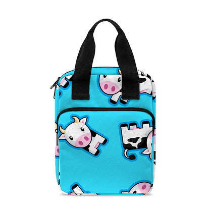 Cute Cartoon Baby Cow Pattern Print Bible Tote Bag