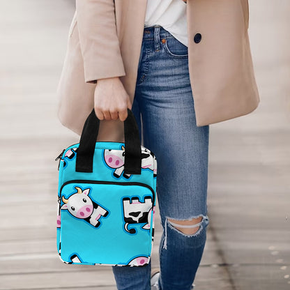 Cute Cartoon Baby Cow Pattern Print Bible Tote Bag