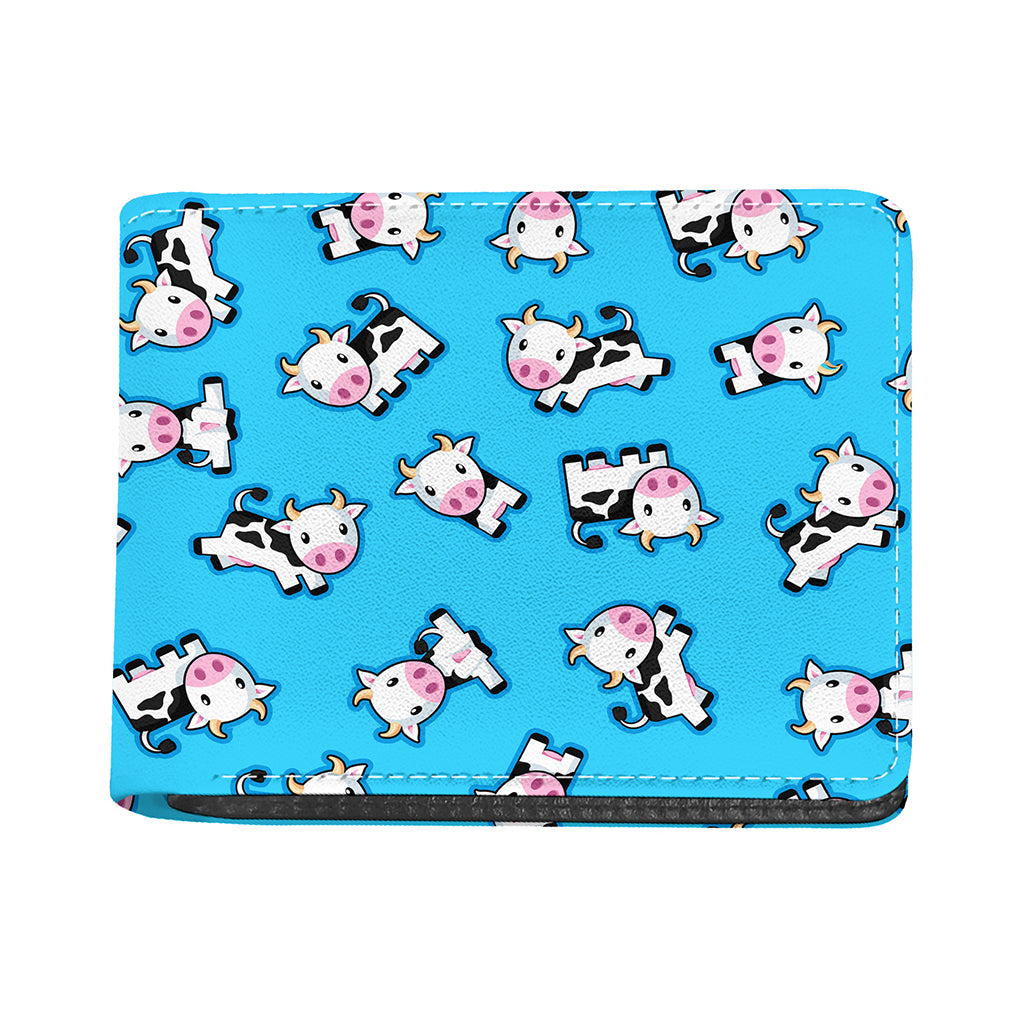 Cute Cartoon Baby Cow Pattern Print Bifold Wallet