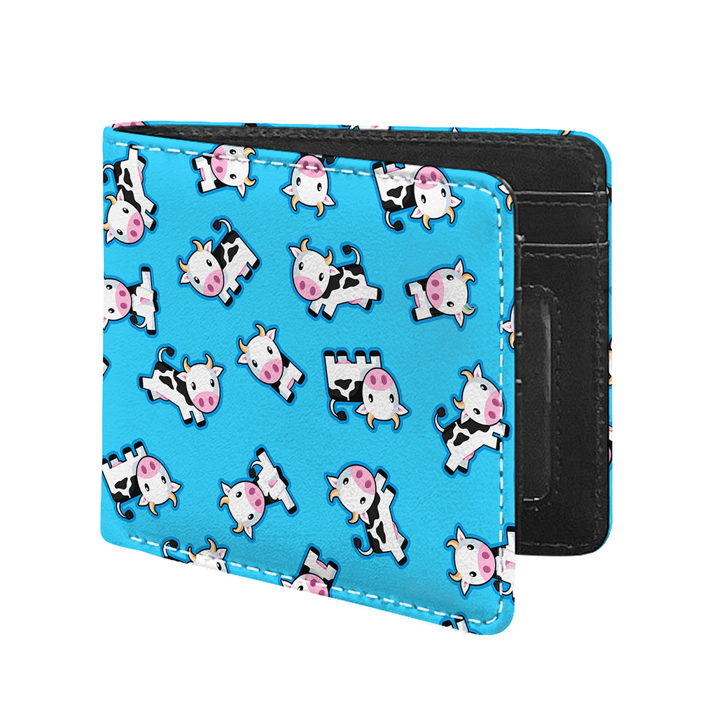 Cute Cartoon Baby Cow Pattern Print Bifold Wallet
