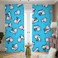 Cute Cartoon Baby Cow Pattern Print Dimout Pencil Pleat Curtains