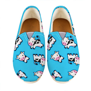 Cute Cartoon Baby Cow Pattern Print Casual Shoes