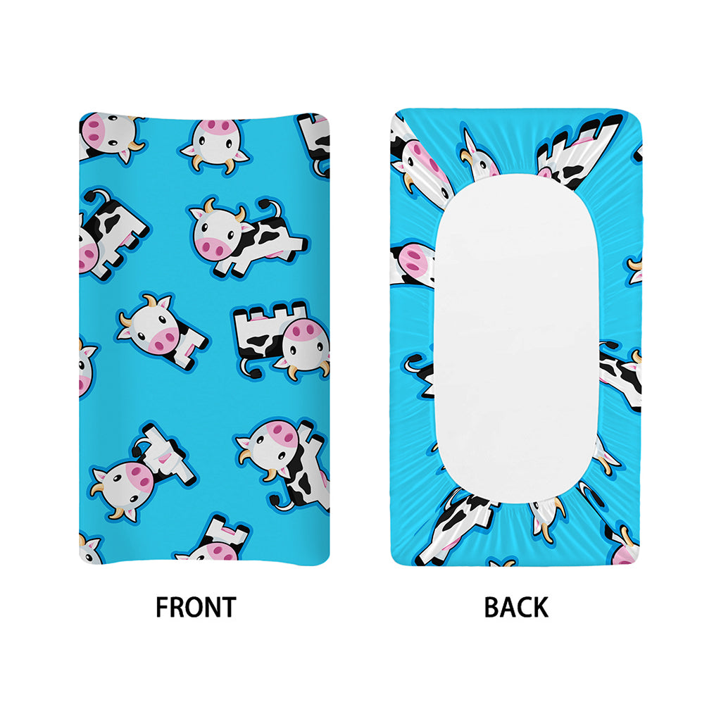 Cute Cartoon Baby Cow Pattern Print Changing Pad Cover
