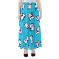 Cute Cartoon Baby Cow Pattern Print Chiffon Maxi Skirt