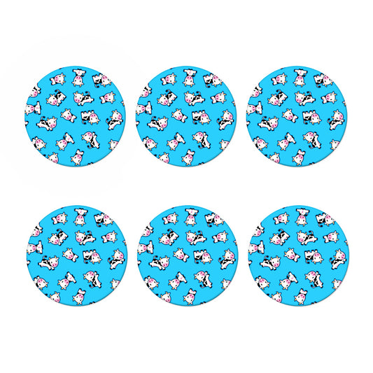 Cute Cartoon Baby Cow Pattern Print Coaster Set