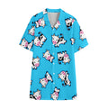 Cute Cartoon Baby Cow Pattern Print Cotton Hawaiian Shirt
