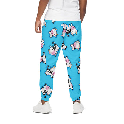 Cute Cartoon Baby Cow Pattern Print Cotton Pants