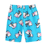 Cute Cartoon Baby Cow Pattern Print Cotton Shorts