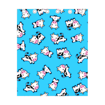 Cute Cartoon Baby Cow Pattern Print Curtain