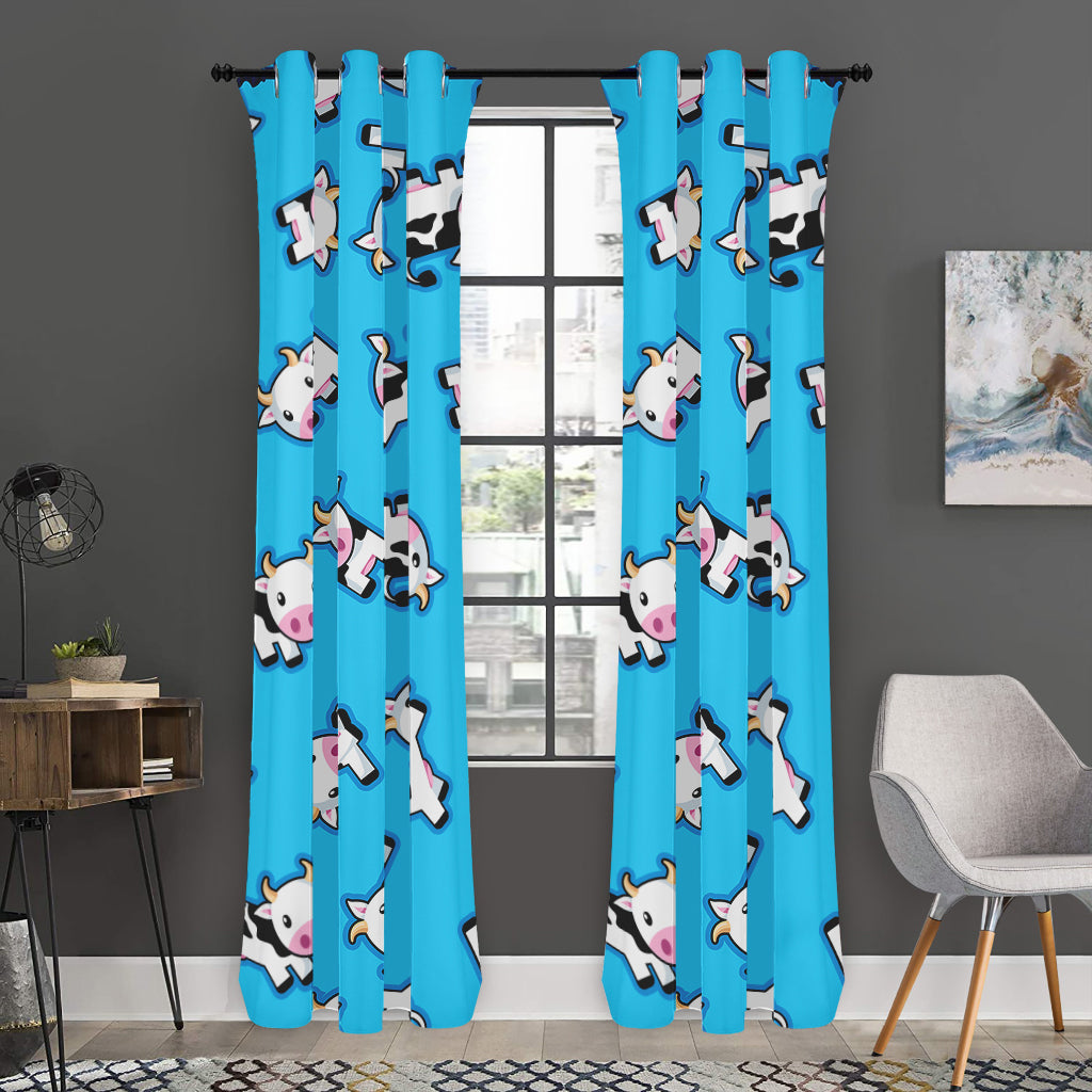Cute Cartoon Baby Cow Pattern Print Curtain