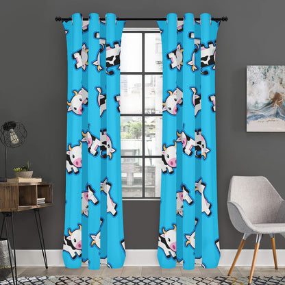 Cute Cartoon Baby Cow Pattern Print Curtain