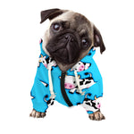 Cute Cartoon Baby Cow Pattern Print Dog Zip Up Hoodie
