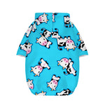 Cute Cartoon Baby Cow Pattern Print Dog Zip Up Hoodie