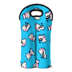 Cute Cartoon Baby Cow Pattern Print Double Neoprene Wine Tote