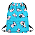 Cute Cartoon Baby Cow Pattern Print Drawstring Backpack