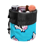 Cute Cartoon Baby Cow Pattern Print Drawstring Makeup Bag