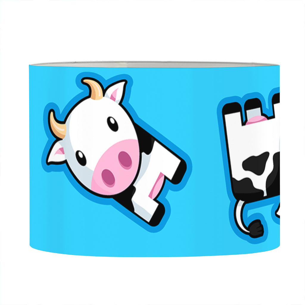 Cute Cartoon Baby Cow Pattern Print Drum Lamp Shade