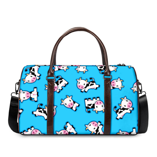 Cute Cartoon Baby Cow Pattern Print Duffle Bag