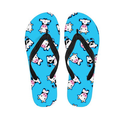 Cute Cartoon Baby Cow Pattern Print Flip Flops