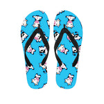Cute Cartoon Baby Cow Pattern Print Flip Flops