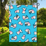 Cute Cartoon Baby Cow Pattern Print Garden Flag