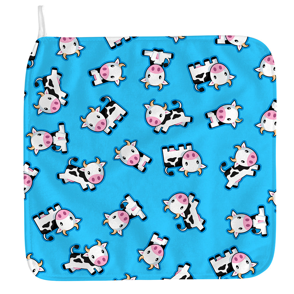 Cute Cartoon Baby Cow Pattern Print Hand Towel
