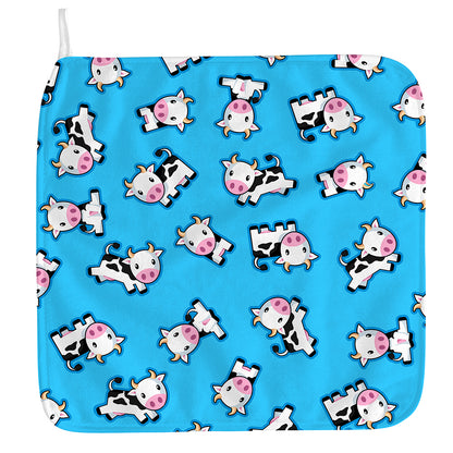Cute Cartoon Baby Cow Pattern Print Hand Towel