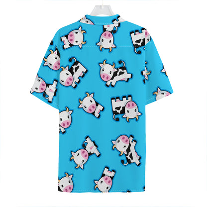 Cute Cartoon Baby Cow Pattern Print Hawaiian Shirt