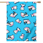 Cute Cartoon Baby Cow Pattern Print House Flag