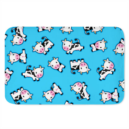 Cute Cartoon Baby Cow Pattern Print Indoor Door Mat