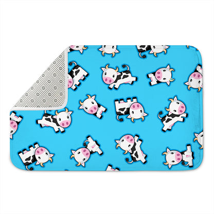 Cute Cartoon Baby Cow Pattern Print Indoor Door Mat