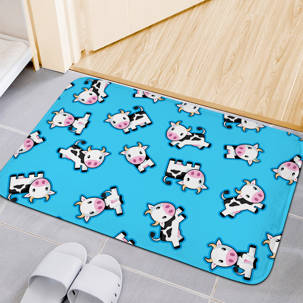 Cute Cartoon Baby Cow Pattern Print Indoor Door Mat